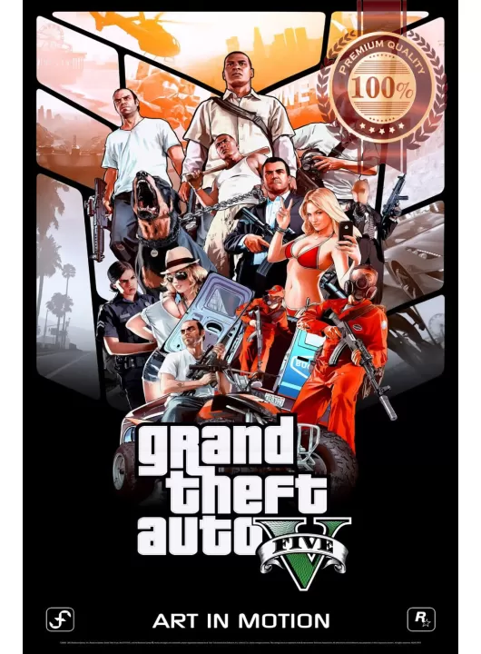 GTA V 5 FIVE GRAND THEFT AUTO ORIGINAL VIDEO GAME FRAME ART PRINT PREMIUM POSTER GTA V 5 FIVE GRAND THEFT AUTO ORIGINAL VIDEO GAME FRAME ART PRINT PREMIUM POSTER