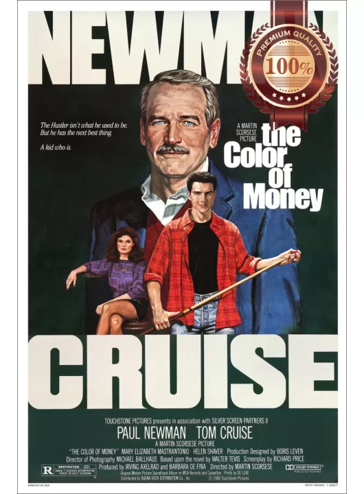 THE COLOR OF MONEY 1986 80 TOM CRUISE MOVIE ORIGINAL CINEMA PRINT PREMIUM POSTER THE COLOR OF MONEY 1986 80 TOM CRUISE MOVIE ORIGINAL CINEMA PRINT PREMIUM POSTER