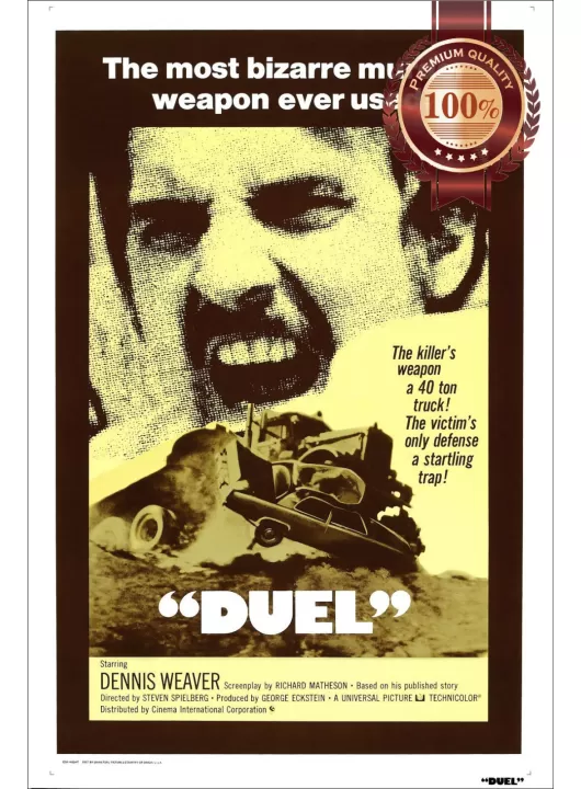 "DUEL" DUEL 1971 70s ORIGINAL RETRO CINEMA FILM MOVIE PRINT PREMIUM POSTER "DUEL" DUEL 1971 70s ORIGINAL RETRO CINEMA FILM MOVIE PRINT PREMIUM POSTER