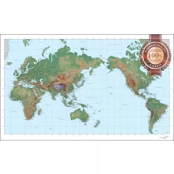 DETAILED MAP OF THE WORLD ATLAS LATITUDE LONGITUDE WALL PRINT PREMIUM POSTER