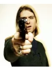 LARGE NIRVANA KURT COBAIN POINTING GUN ORIGINAL PHOTO PRINT PREMIUM POSTER