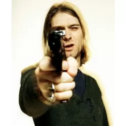 LARGE NIRVANA KURT COBAIN POINTING GUN ORIGINAL PHOTO PRINT PREMIUM POSTER