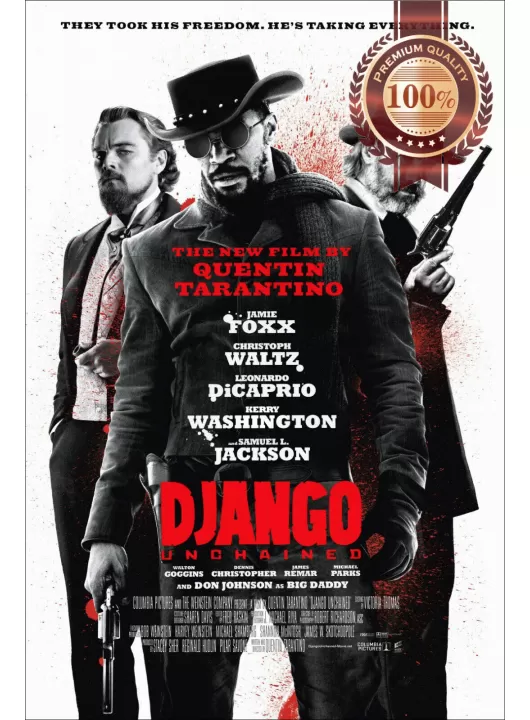 DJANGO UNCHAINED 2012 TARANTINO ORIGINAL CINEMA MOVIE FILM PRINT PREMIUM POSTER