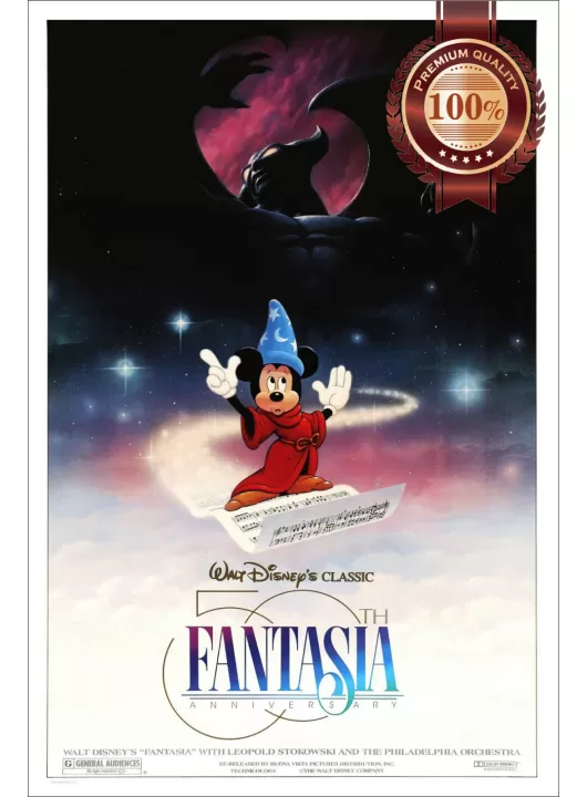 FANTASIA 1940 40s DISNEY CLASSIC ORIGINAL CINEMA MOVIE PRINT PREMIUM POSTER