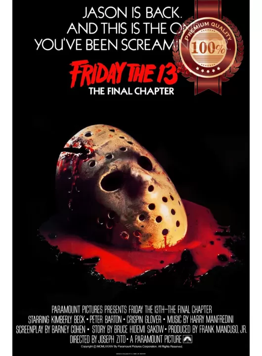 FRIDAY THE 13TH THE FINAL CHAPTER 1984 80s ORIGINAL CINEMA MOVIE PRINT PREMIUM POSTER