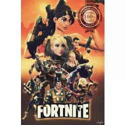 FORTNITE GAME CHARACTERS VIDEO GAME ORIGINAL ART DRAWING PRINT PREMIUM POSTER