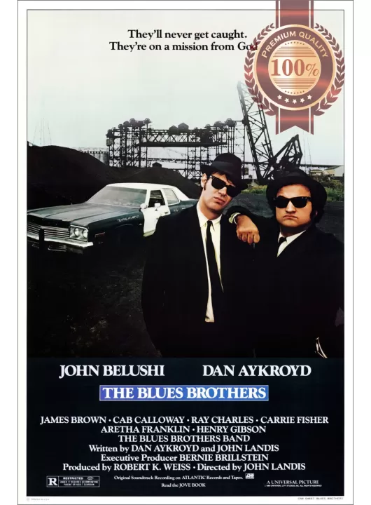 THE BLUES BROTHERS 1980 80s ORIGINAL OFFICIAL CINEMA MOVIE PRINT PREMIUM POSTER THE BLUES BROTHERS 1980 80s ORIGINAL OFFICIAL CINEMA MOVIE PRINT PREMIUM POSTER