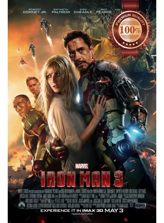 IRON MAN 3 2013 THREE III IRONMAN FILM MOVIE ORIGINAL CINEMA PRINT PREMIUM POSTER IRON MAN 3 2013 THREE III IRONMAN FILM MOVIE ORIGINAL CINEMA PRINT PREMIUM POSTER