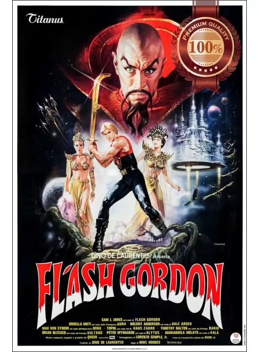 FLASH GORDON ITALY 1980 80s OFFICIAL ORIGINAL CINEMA MOVIE PRINT PREMIUM POSTER FLASH GORDON ITALY 1980 80s OFFICIAL ORIGINAL CINEMA MOVIE PRINT PREMIUM POSTER