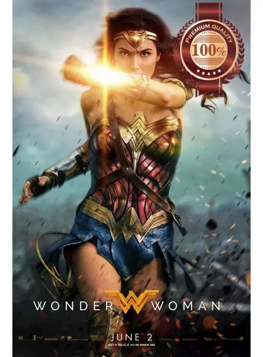 WONDER WOMAN 2017 TEASER RUNNING CINEMA MOVIE FILM ORIGINAL PRINT PREMIUM POSTER