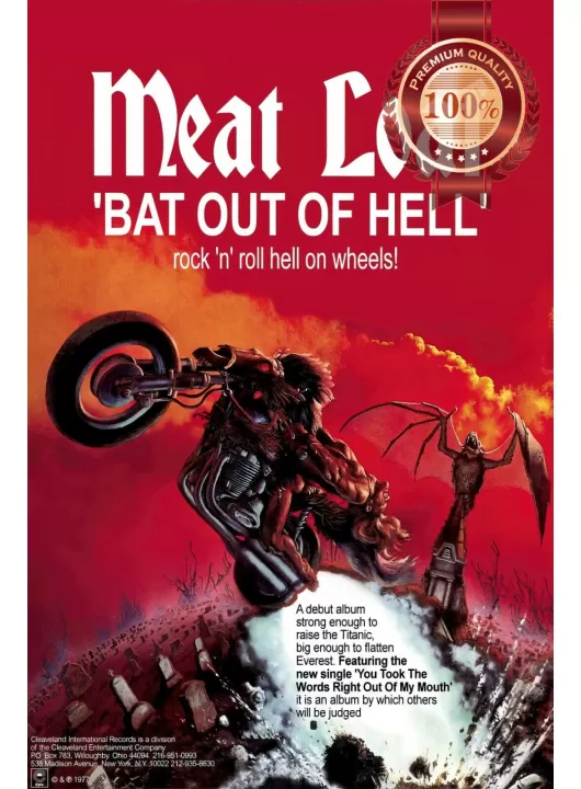 MEAT LOAF BAT OUT OF HELL 1977 70s ORIGINAL BAND MUSIC PRINT PREMIUM POSTER