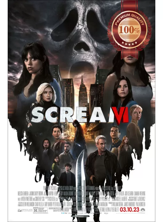 SCREAM VI 6 2023 CAST ORIGINAL OFFICIAL CINEMA MOVIE FILM PRINT PREMIUM POSTER SCREAM VI 6 2023 CAST ORIGINAL OFFICIAL CINEMA MOVIE FILM PRINT PREMIUM POSTER
