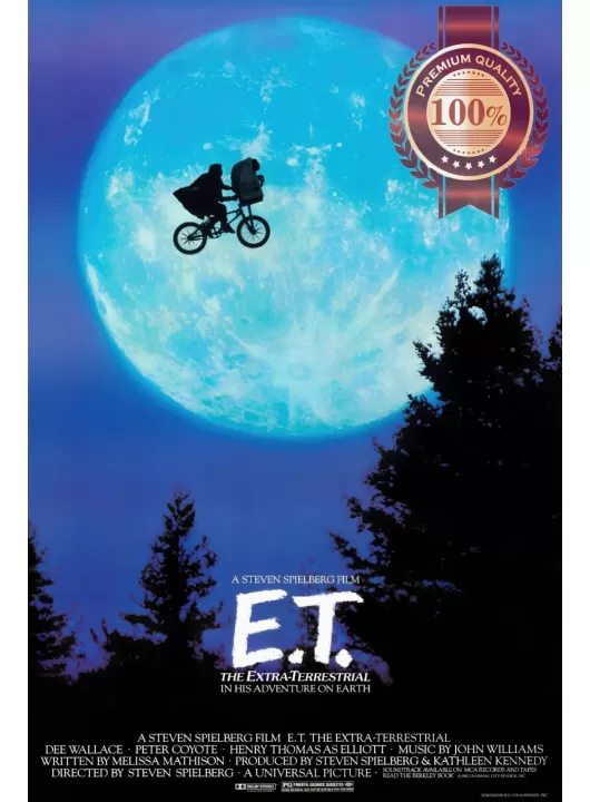 E.T THE EXTRA TERRESTRIAL MOON ET 80s ORIGINAL MOVIE CINEMA PRINT PREMIUM POSTER E.T THE EXTRA TERRESTRIAL MOON ET 80s ORIGINAL MOVIE CINEMA PRINT PREMIUM POSTER