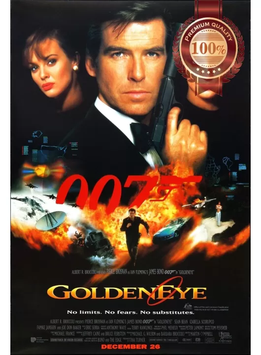 JAMES BOND GOLDENEYE V2 1995 90s 007 CINEMA MOVIE FILM ART PRINT PREMIUM POSTER