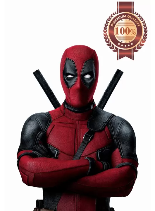DEADPOOL CROSSED ARMS WHITE BACKGROUND MOVIE WALL ART PRINT - PREMIUM POSTER