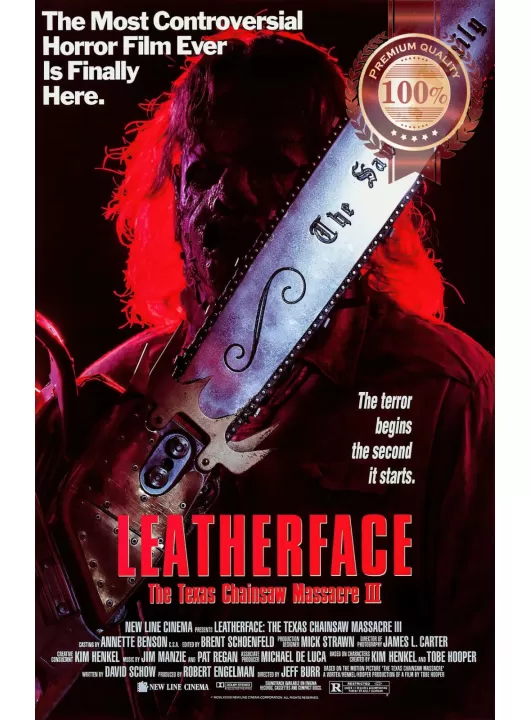 LEATHERFACE THE TEXAS CHAINSAW MASSACRE 3 ORIGINAL MOVIE PRINT PREMIUM POSTER
