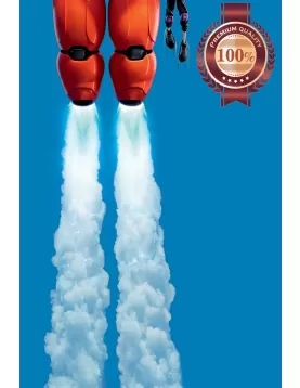 BIG HERO 6 ROBOT BAYMAX FLYING DISNEY MOVIE WALL ART PRINT - PREMIUM POSTER