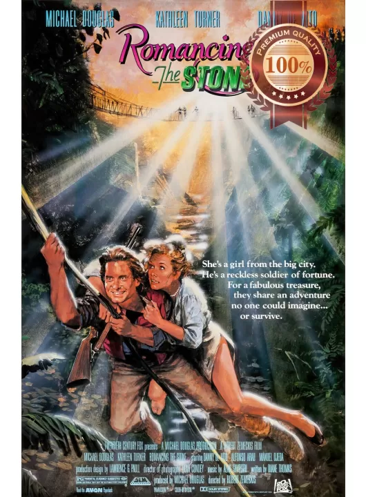 ROMANCING THE STONE 1984 80s CINEMA ORIGINAL MOVIE FILM PRINT PREMIUM POSTER