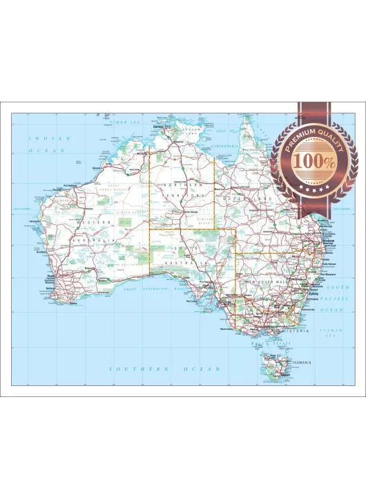 DETAILED MAP OF AUSTRALIAN ROADS AUSTRALIA AUS ATLAS WALL PRINT PREMIUM POSTER DETAILED MAP OF AUSTRALIAN ROADS AUSTRALIA AUS ATLAS WALL PRINT PREMIUM POSTER