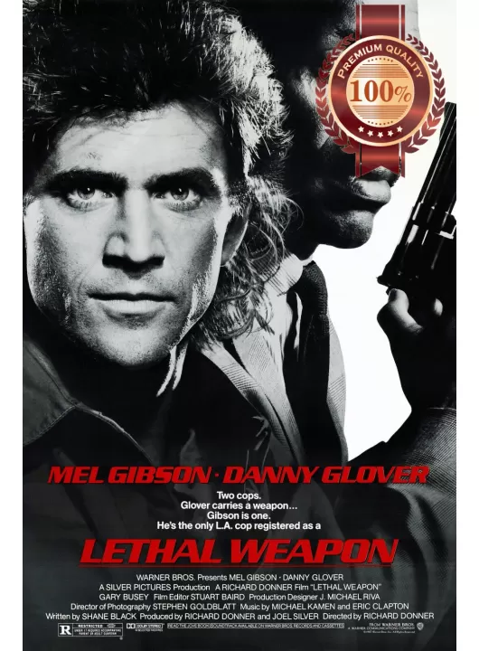 LETHAL WEAPON 1987 80s MEL GIBSON DANNY GLOVER CLASSIC MOVIE ART PRINT PREMIUM POSTER
