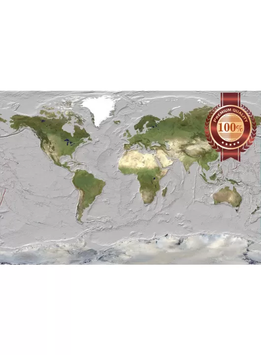 WORLD MAP OCEAN FLOOR SCAN HIGH RES 3D HOME DECOR ART PRINT - PREMIUM POSTER