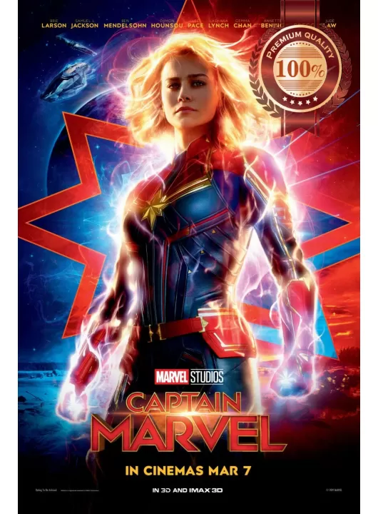 CAPTAIN MARVEL ORIGINAL OFFICIAL CINEMA IMAX MOVIE FILM PRINT PREMIUM POSTER CAPTAIN MARVEL ORIGINAL OFFICIAL CINEMA IMAX MOVIE FILM PRINT PREMIUM POSTER