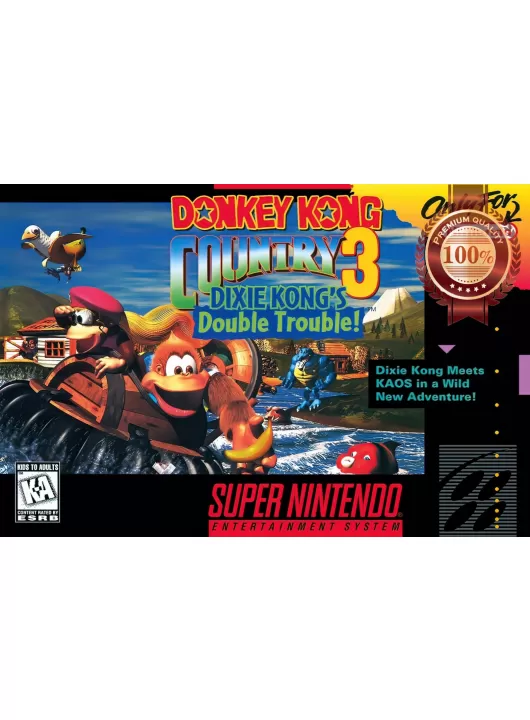 DONKEY KONG COUNTRY 3 SNES ORIGINAL VIDEO GAME ART ARTWORK PRINT PREMIUM POSTER DONKEY KONG COUNTRY 3 SNES ORIGINAL VIDEO GAME ART ARTWORK PRINT PREMIUM POSTER