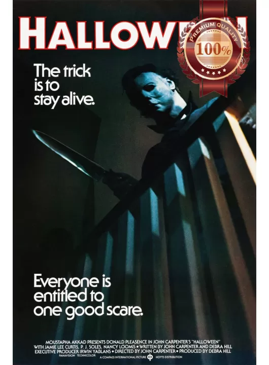 HALLOWEEN THE TRICK IS TO STAY ALIVE 70s ORIGINAL MOVIE ART PRINT PREMIUM POSTER