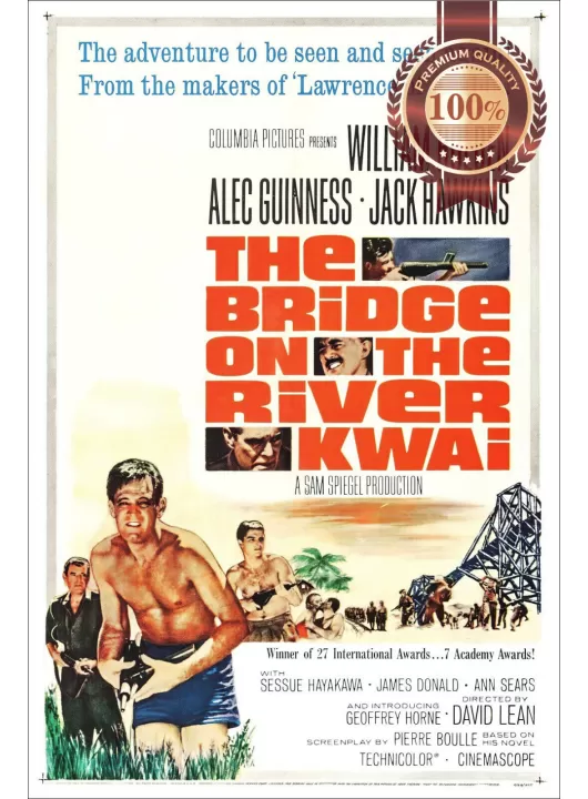 THE BRIDGE OVER THE RIVER KWAI ORIGINAL OFFICIAL MOVIE PRINT PREMIUM POSTER