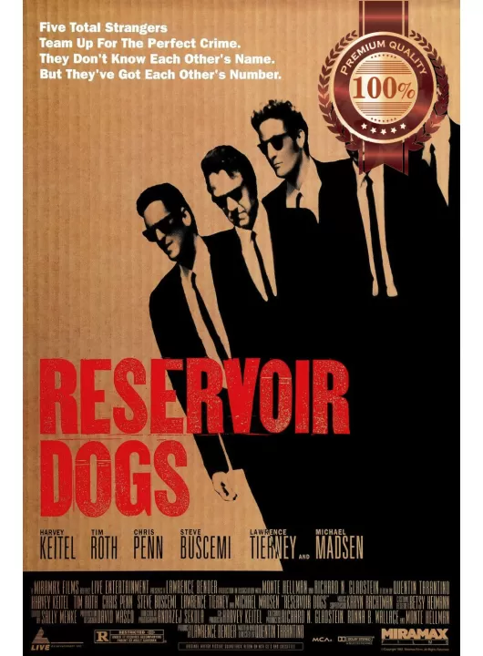 RESERVOIR DOGS 1992 90s TARANTINO V2 ORIGINAL CINEMA MOVIE PRINT PREMIUM POSTER RESERVOIR DOGS 1992 90s TARANTINO V2 ORIGINAL CINEMA MOVIE PRINT PREMIUM POSTER