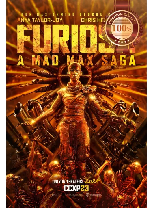 FURIOSA A MAD MAX SAGA 2024 GOLD V2 ORIGINAL MOVIE CINEMA PRINT PREMIUM POSTER FURIOSA A MAD MAX SAGA 2024 GOLD V2 ORIGINAL MOVIE CINEMA PRINT PREMIUM POSTER