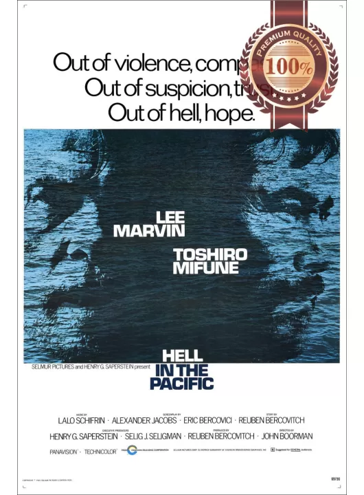 HELL IN THE PACIFIC 1968 60s ORIGINAL CINEMA FILM MOVIE PRINT PREMIUM POSTER