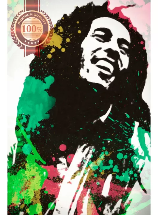 LARGE 90x60CM BOB MARLEY ABSTRACT WALL ARTWORK ART PAINTING PICTURE PRINT POSTER