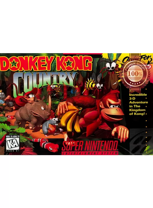 DONKEY KONG COUNTRY SNES ORIGINAL VIDEO GAME ART ARTWORK PRINT PREMIUM POSTER DONKEY KONG COUNTRY SNES ORIGINAL VIDEO GAME ART ARTWORK PRINT PREMIUM POSTER