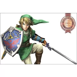 LINK WITH MASTER SWORD LEGEND OF ZELDA GAME WALL ART PRINT PREMIUM POSTER