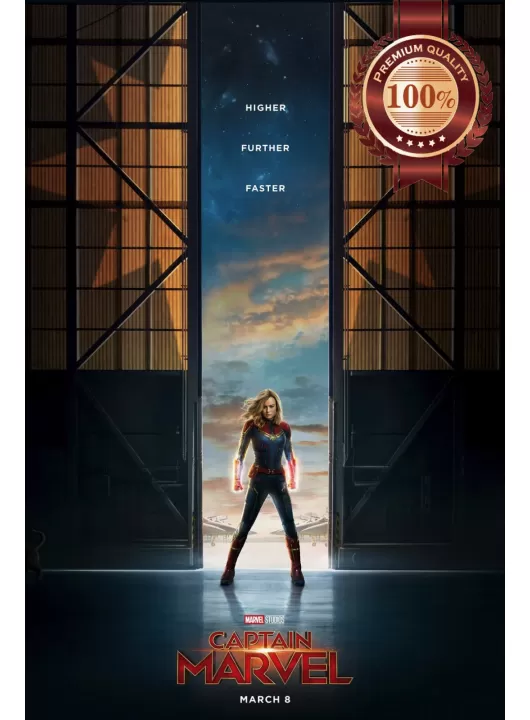 CAPTAIN MARVEL HIGHER FURTHER FASTER OFFICIAL MOVIE PRINT PREMIUM POSTER
