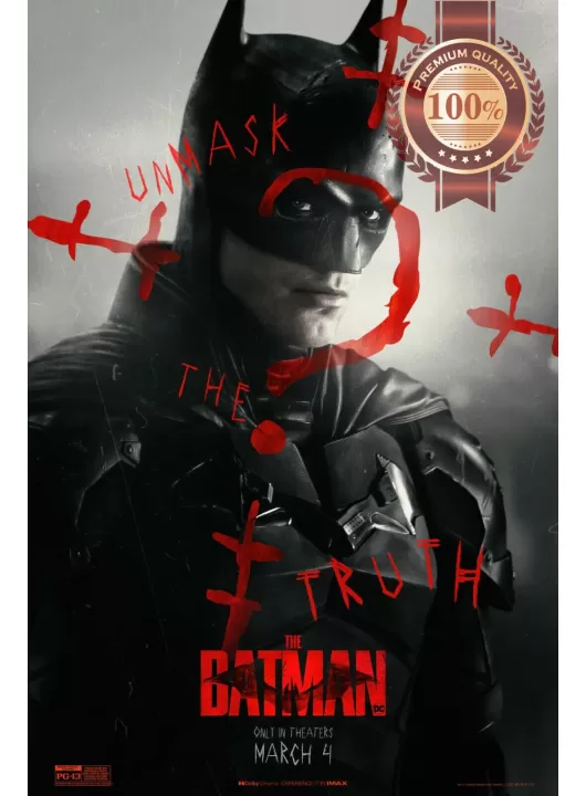 THE BATMAN 2022 FACE DC ORIGINAL OFFICIAL CINEMA MOVIE FILM PRINT PREMIUM POSTER