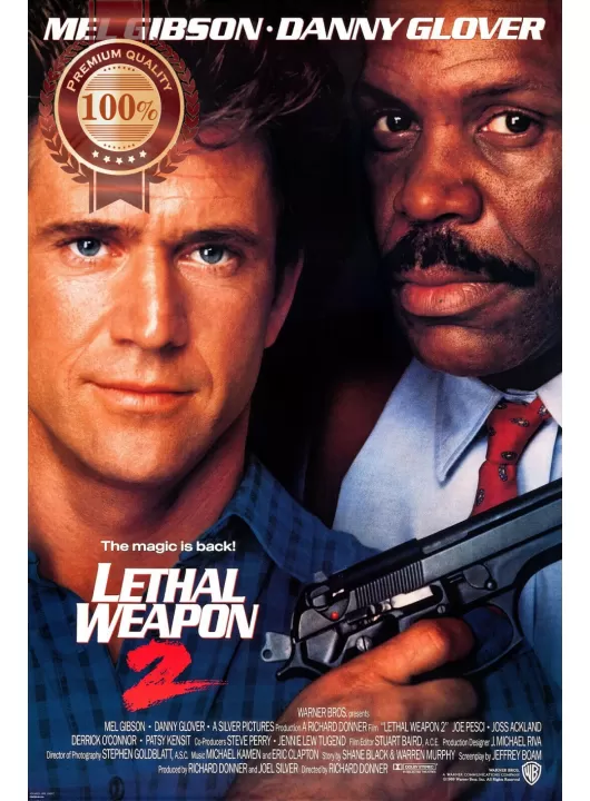 LETHAL WEAPON 2 II 1989 80s ORIGINAL OFFICIAL CINEMA MOVIE PRINT PREMIUM POSTER