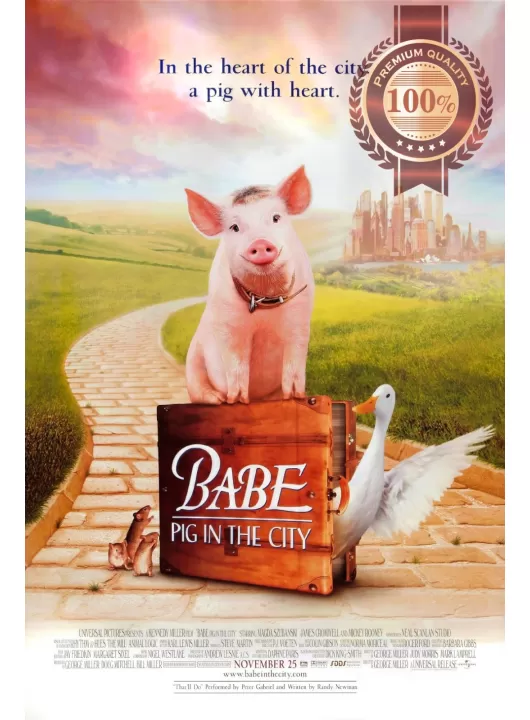 BABE PIG IN THE CITY V2 1997 90s ORIGINAL MOVIE FILM CINEMA PRINT PREMIUM POSTER BABE PIG IN THE CITY V2 1997 90s ORIGINAL MOVIE FILM CINEMA PRINT PREMIUM POSTER