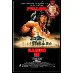 RAMBO III 3 V2 1988 80s ORIGINAL OFFICIAL CINEMA MOVIE FILM PRINT PREMIUM POSTER