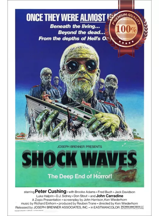 SHOCK WAVES 1977 70s ORIGINAL RETRO CINEMA FILM MOVIE PRINT PREMIUM POSTER