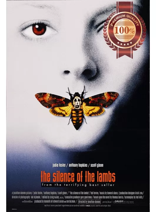 THE SILENCE OF THE LAMBS 1991 90s ORIGINAL OFFICIAL MOVIE PRINT PREMIUM POSTER