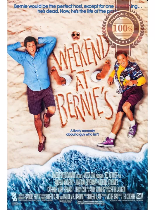 WEEKEND AT BERNIES 1989 80s OFFICIAL ORIGINAL CINEMA MOVIE PRINT PREMIUM POSTER WEEKEND AT BERNIES 1989 80s OFFICIAL ORIGINAL CINEMA MOVIE PRINT PREMIUM POSTER