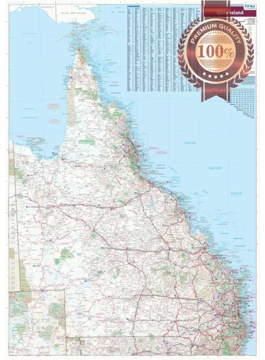 DETAILED QUEENSLAND STATE ROADS QLD MAP OF AUSTRALIA AUS CHART PREMIUM POSTER DETAILED QUEENSLAND STATE ROADS QLD MAP OF AUSTRALIA AUS CHART PREMIUM POSTER
