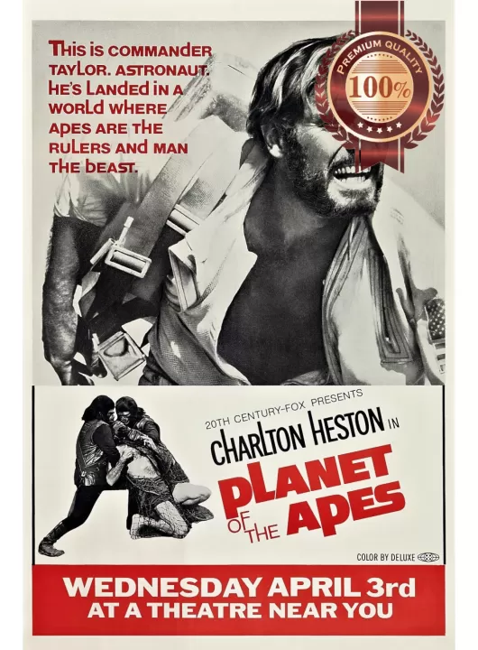 PLANET OF THE APES 1968 60s FILM ORIGINAL CINEMA MOVIE PRINT PREMIUM POSTER PLANET OF THE APES 1968 60s FILM ORIGINAL CINEMA MOVIE PRINT PREMIUM POSTER