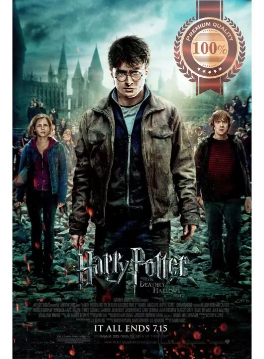 HARRY POTTER AND THE DEATHLY HALLOWS PART 2 CINEMA MOVIE PRINT PREMIUM POSTER