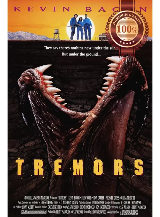 TREMORS 1990 90s KEVIN BACON FILM OFFICIAL CINEMA MOVIE PRINT PREMIUM POSTER TREMORS 1990 90s KEVIN BACON FILM OFFICIAL CINEMA MOVIE PRINT PREMIUM POSTER