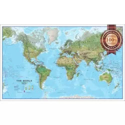 THE WORLD ENVIRONMENTAL GEOGRAPHY ATLAS MAP ROUNDED VIEW PRINT PREMIUM POSTER