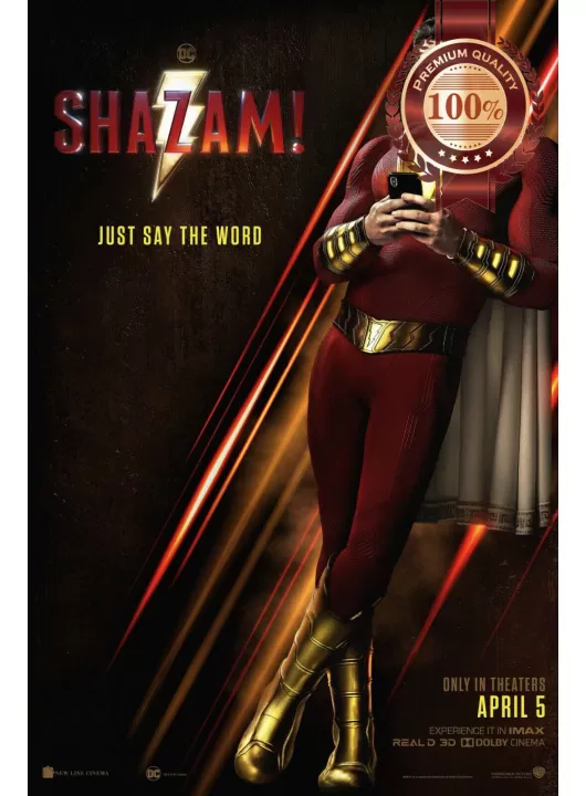 SHAZAM! SHAZAM DC 2019 OFFICIAL CINEMA MOVIE FILM PRINT PREMIUM POSTER SHAZAM! SHAZAM DC 2019 OFFICIAL CINEMA MOVIE FILM PRINT PREMIUM POSTER
