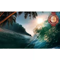 BEACH SCENE ISLAND WAVE BREAKING OASIS PHOTO WALL ART PRINT PREMIUM POSTER